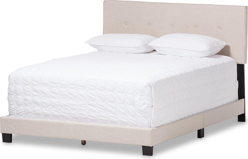 Shop Hampton Full Bed Light Beige Beds CasaOne