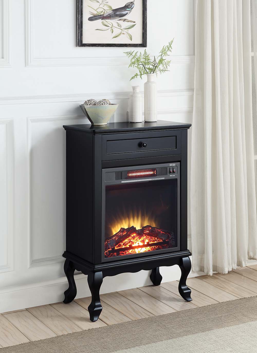 ACME Fireplaces - ACME Eirene Fireplace, Black Finish