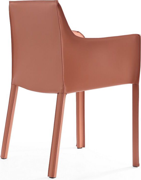 Manhattan Comfort Accent Chairs - Vogue Clay Faux Leather Arm Chair