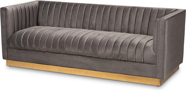 80.3 Modern Sofa Couch Upholstered Sofa Tufted Back Comfy Velvet