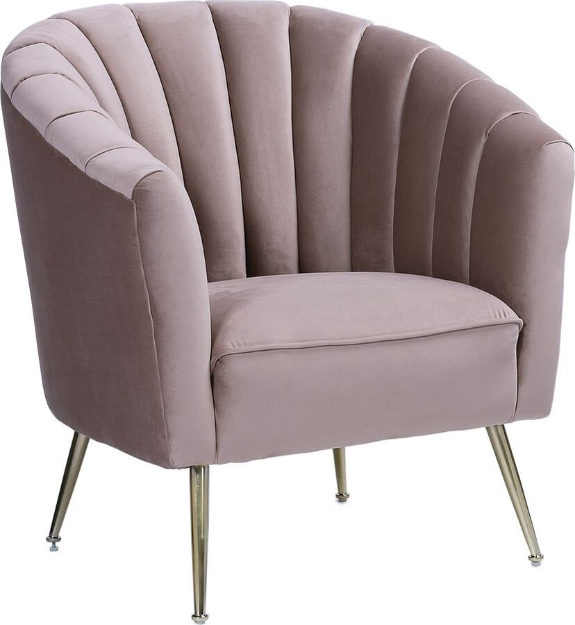 Manhattan Comfort Accent Chairs - Rosemont Blush and Gold Velvet Accent Chair