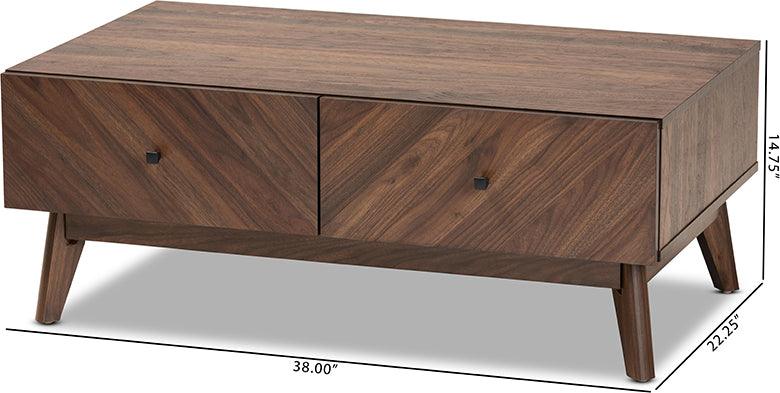 Wholesale Interiors Coffee Tables - Hartman Walnut Brown Finished Wood Coffee Table