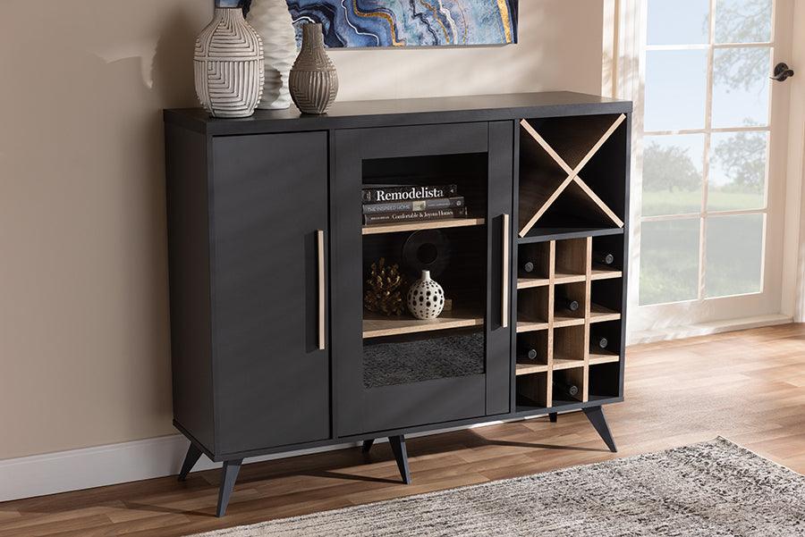 Shop Baxton Studio Pietro Mid Century Modern Dark Gray and Oak