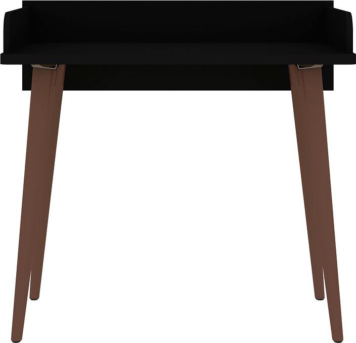 Manhattan Comfort Desks - Hampton 35.43 Home Office Desk with Solid Wood Legs in Black