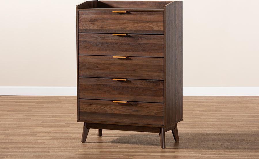 Shop Baxton Studio Lena Mid Century Modern Walnut Brown Finished 5