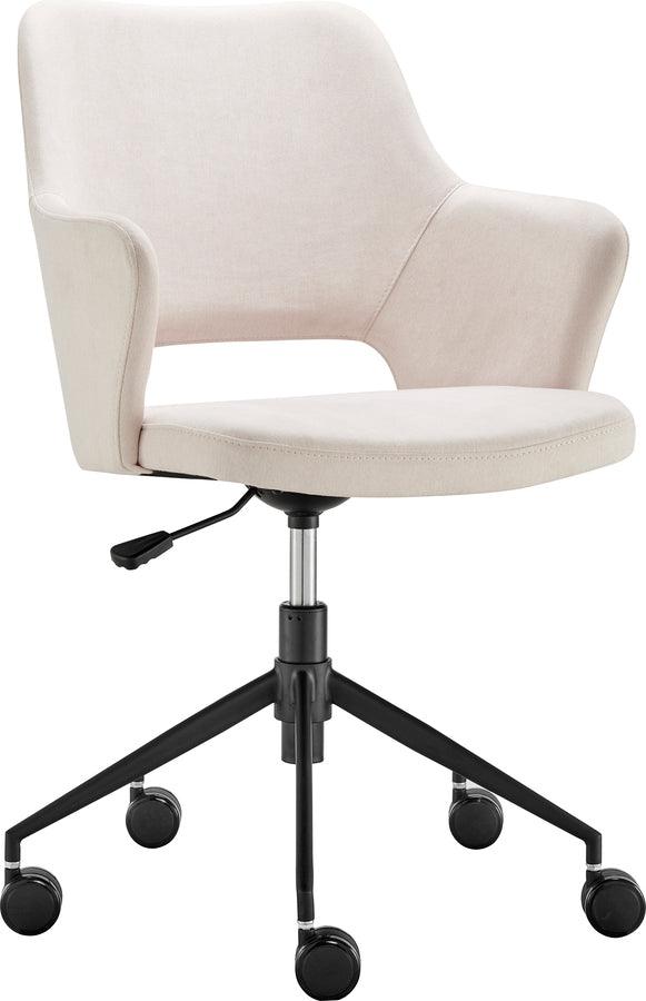 Euro Style Task Chairs - Darcie Office Chair in Beige Fabric and Black Base