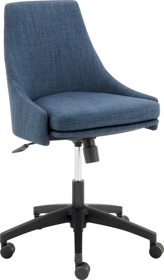 Euro Style Task Chairs - Signa Office Chair in Blue Fabric with Black Base