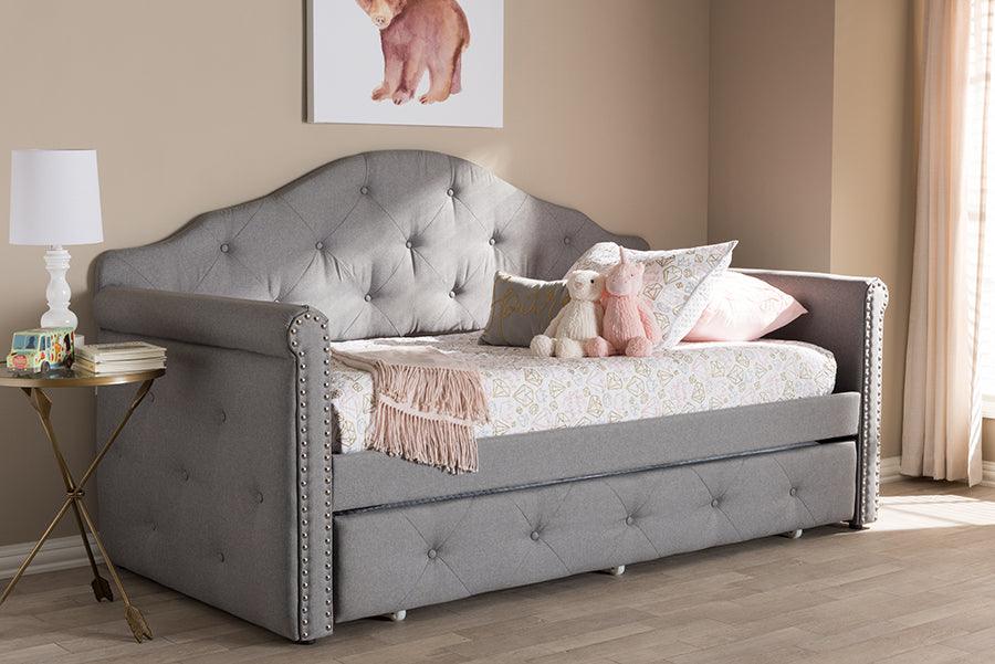 Shop Emilie Modern and Contemporary Grey Fabric Upholstered Daybed