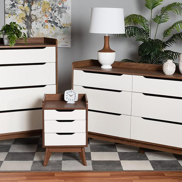 Shop Brighton Mid Century Modern Two Tone White and Walnut