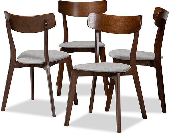 Wholesale Interiors Dining Chairs - Iora Mid-Century Modern Light Gray & Walnut Brown (Set of 4)