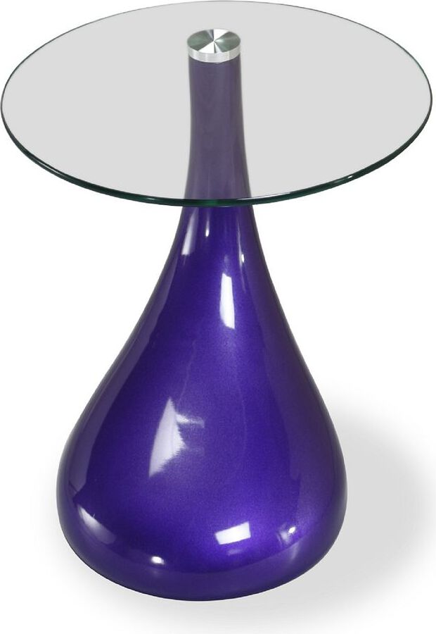 Manhattan Comfort Side & End Tables - Lava 19.7 in. Purple Glass Top Accent Table