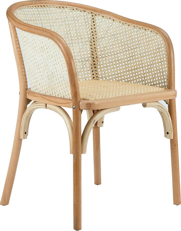 Euro Style Dining Chairs - Elsy Armchair in Natural with Natural Rattan Seat