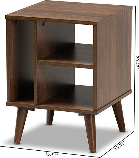 Wholesale Interiors Side & End Tables - Sami Mid-Century Modern Walnut Finished Wood End Table