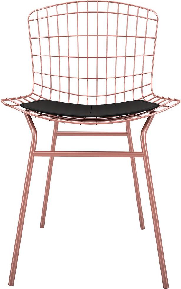 Manhattan Comfort Accent Chairs - Madeline Chair with Seat Cushion in Rose Pink Gold & Black