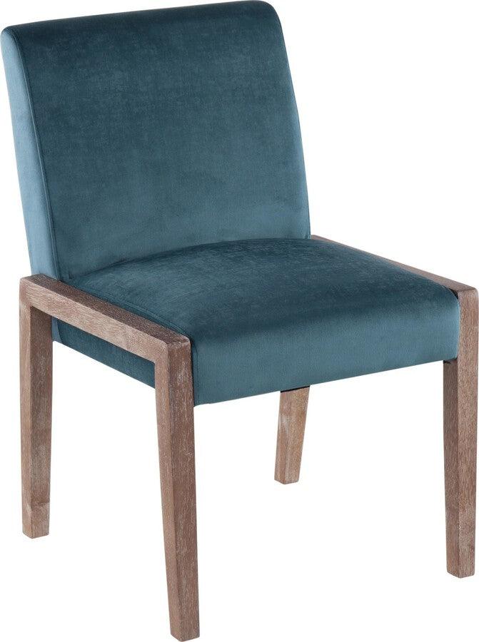 Buy Carmen Contemporary Chair In White Washed Wood Crushed Teal