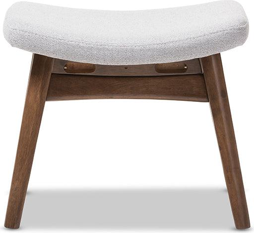 Wholesale Interiors Ottomans & Stools - Vera Mid-Century Modern Light Gray Fabric Upholstered Ottoman