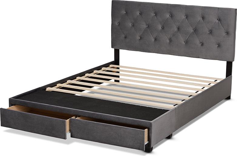 Wholesale Interiors Beds - Caronia Queen Storage Bed Gray & Black