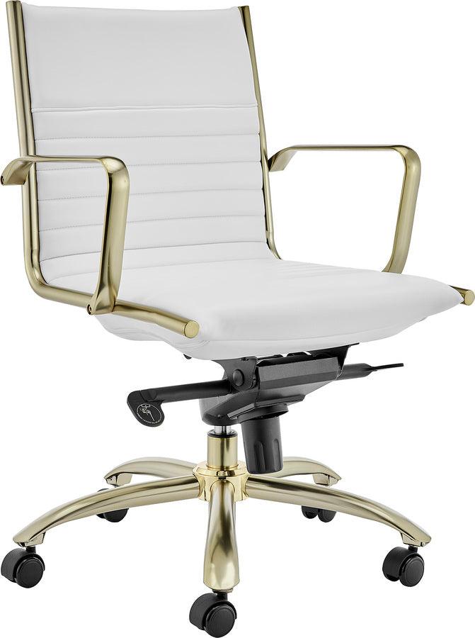 White Leatherette low-Back Office Chair by Euro Style 