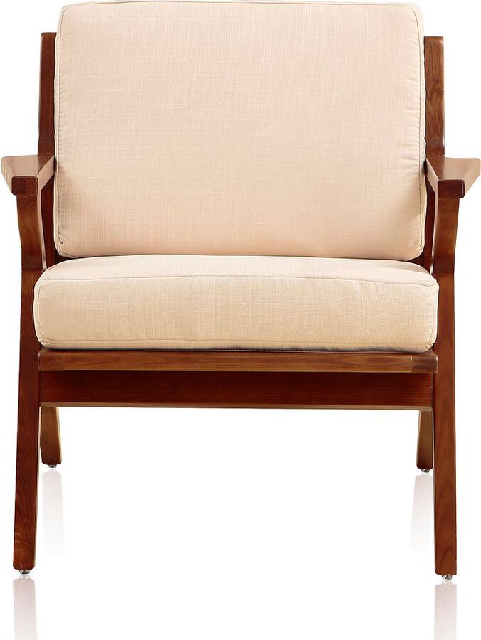 Manhattan Comfort Accent Chairs - Martelle Cream & Amber Twill Weave Accent Chair