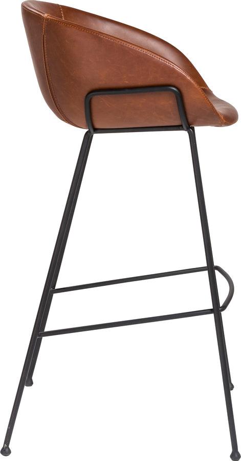 Euro Style Barstools - Zach-B Bar Stool in Dark Brown and Black Frame and Legs - Set of 2