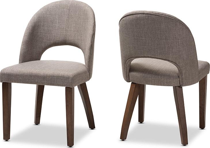 Wholesale Interiors Dining Chairs - Wesley Light Gray Fabric Upholstered Walnut Finished Wood Dining Chair (Set of 2)