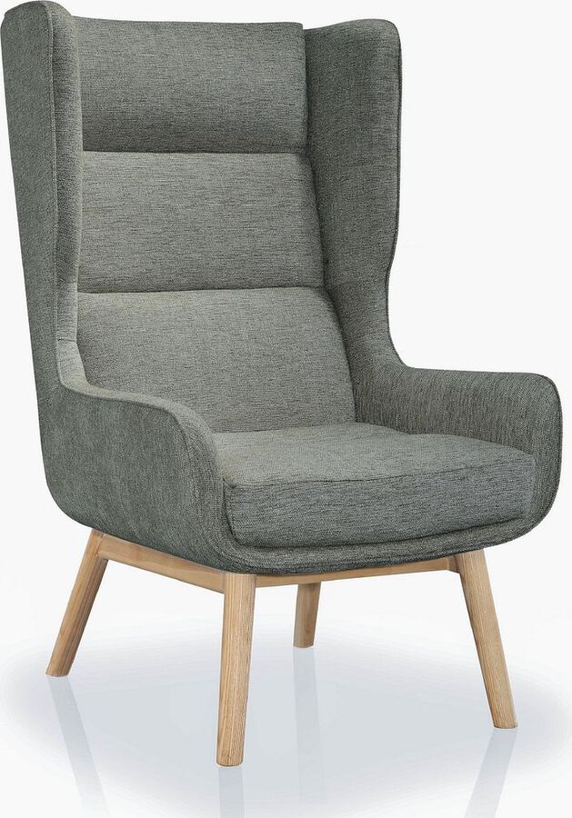 Manhattan Comfort Accent Chairs - Sampson Graphite and Natural Twill Accent Chair (Set of 2)