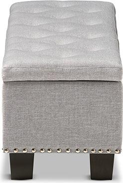 Wholesale Interiors Benches - Hannah Grayish Beige Button-Tufting Storage Ottoman Bench