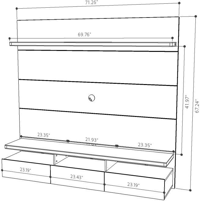 Manhattan Comfort TV & Media Units - Cabrini 1.8 Floating Wall Theater Entertainment Center in White Gloss