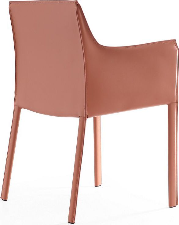 Manhattan Comfort Accent Chairs - Paris Clay Saddle Leather Armchair