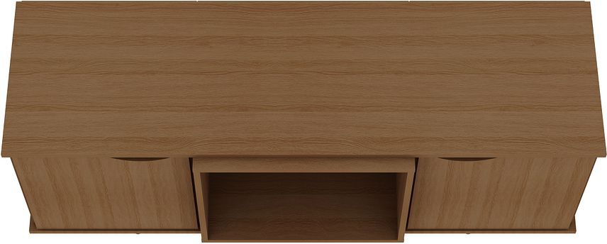 Manhattan Comfort TV & Media Units - Hampton 53.54 TV Stand with 4 Shelves & Solid Wood Legs in Maple Cream