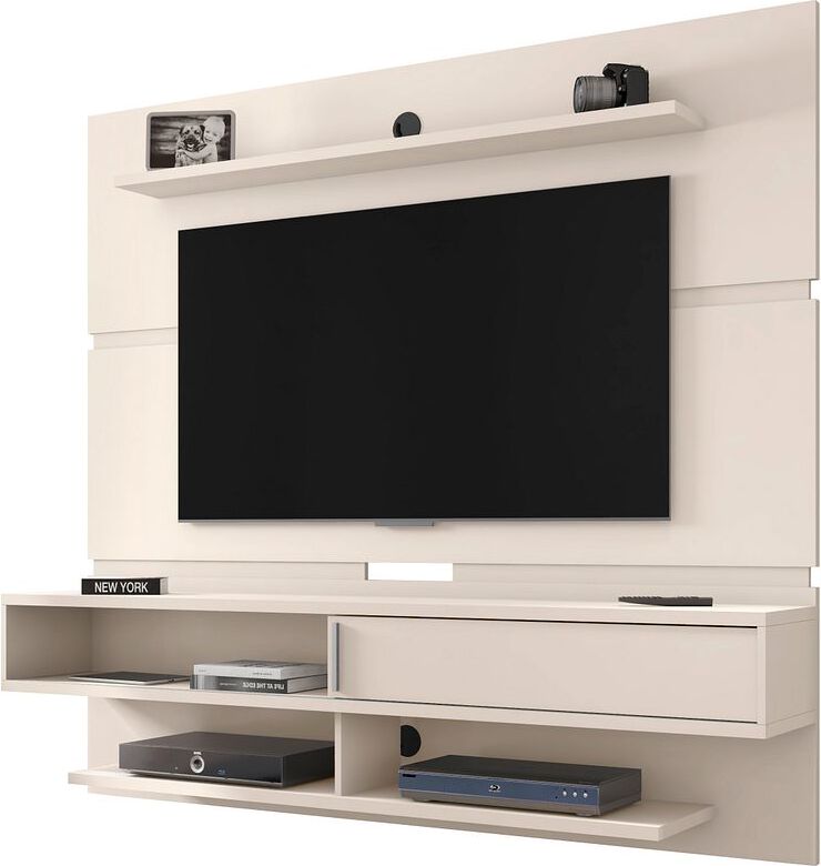 Manhattan Comfort TV & Media Units - Astor 70.86 Modern Floating Entertainment Center 2.0 with Media & Decor Shelves in Off White