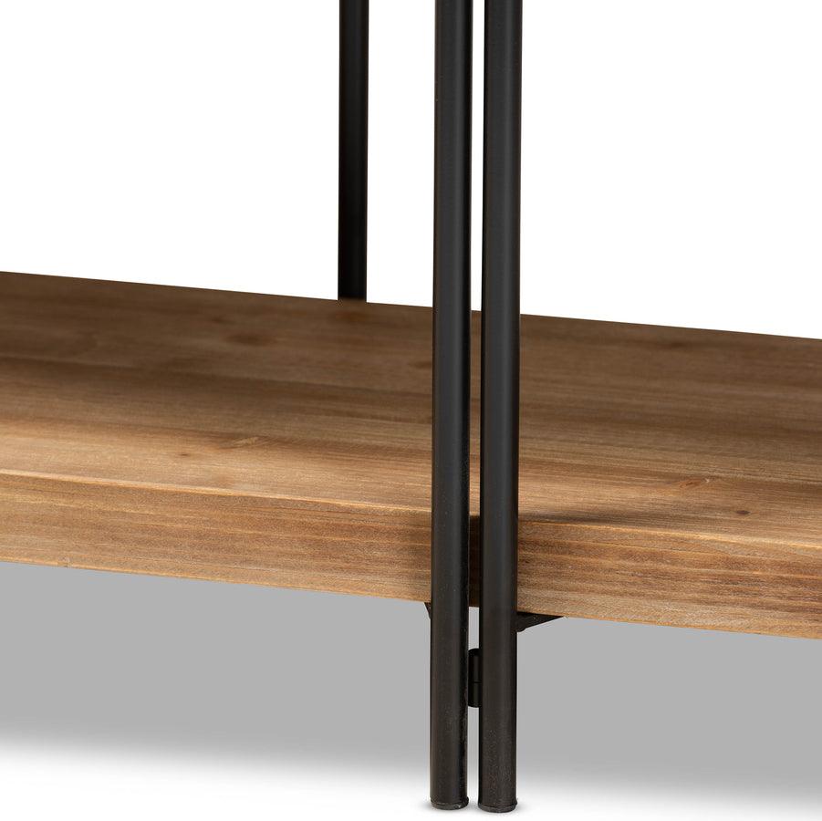 Wholesale Interiors Consoles - Tarah Modern Natural Brown Wood & Black Metal Console Table