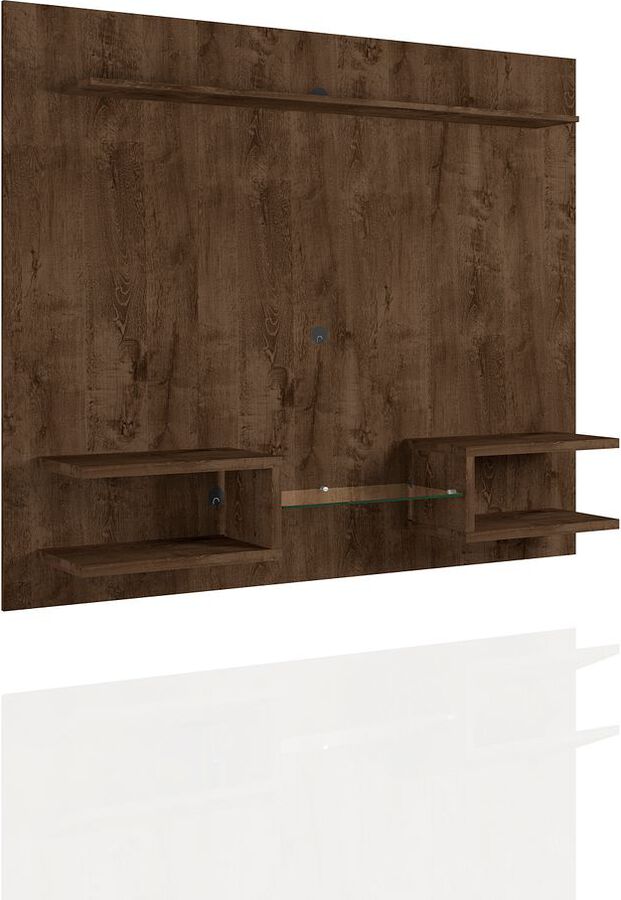 Manhattan Comfort TV & Media Units - Plaza 64.25 Modern Floating Wall Entertainment Center with Display Shelves in Rustic Brown