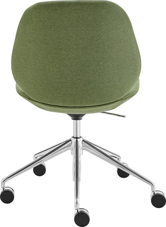 Euro Style Task Chairs - Lyle Office Chair without Armrests in Green Fabric with Polished Aluminum Base