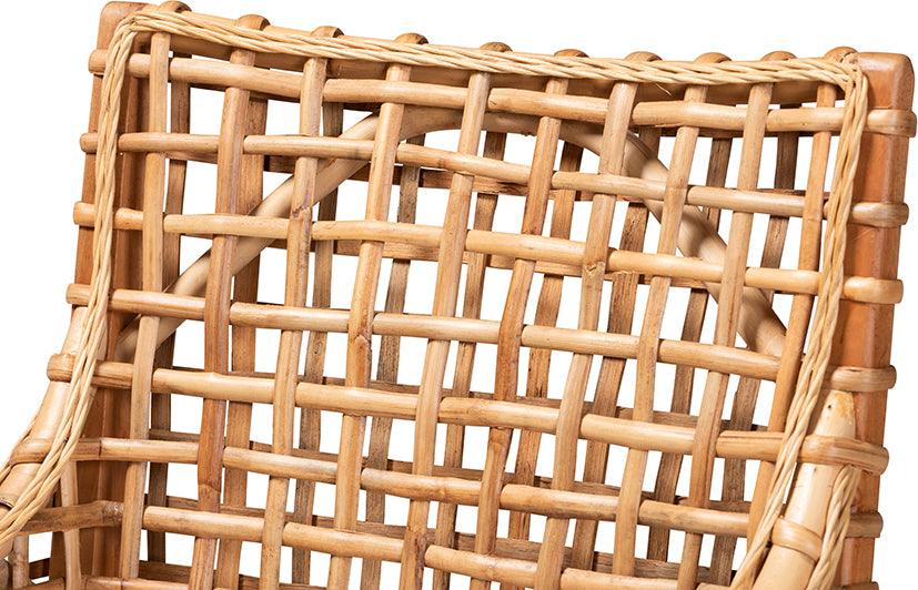 Wholesale Interiors Dining Chairs - Saoka Modern and Contemporary Natural Brown Finished Wood and Rattan Dining Chair