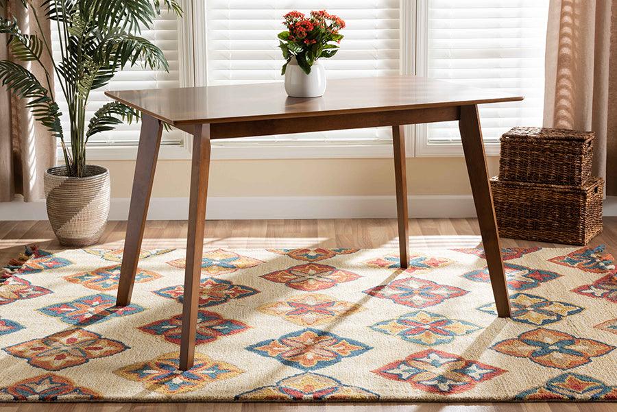 Wholesale Interiors Dining Tables - Maila Mid-Century Modern Transitional Walnut Brown Finished Wood Dining Table