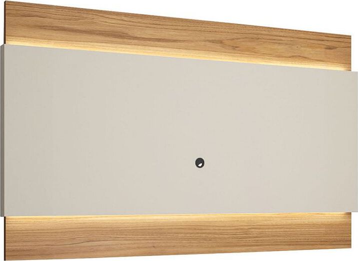 Manhattan Comfort TV & Media Units - Lincoln 85.43" TV Panel with LED Lights in Off White & Cinnamon