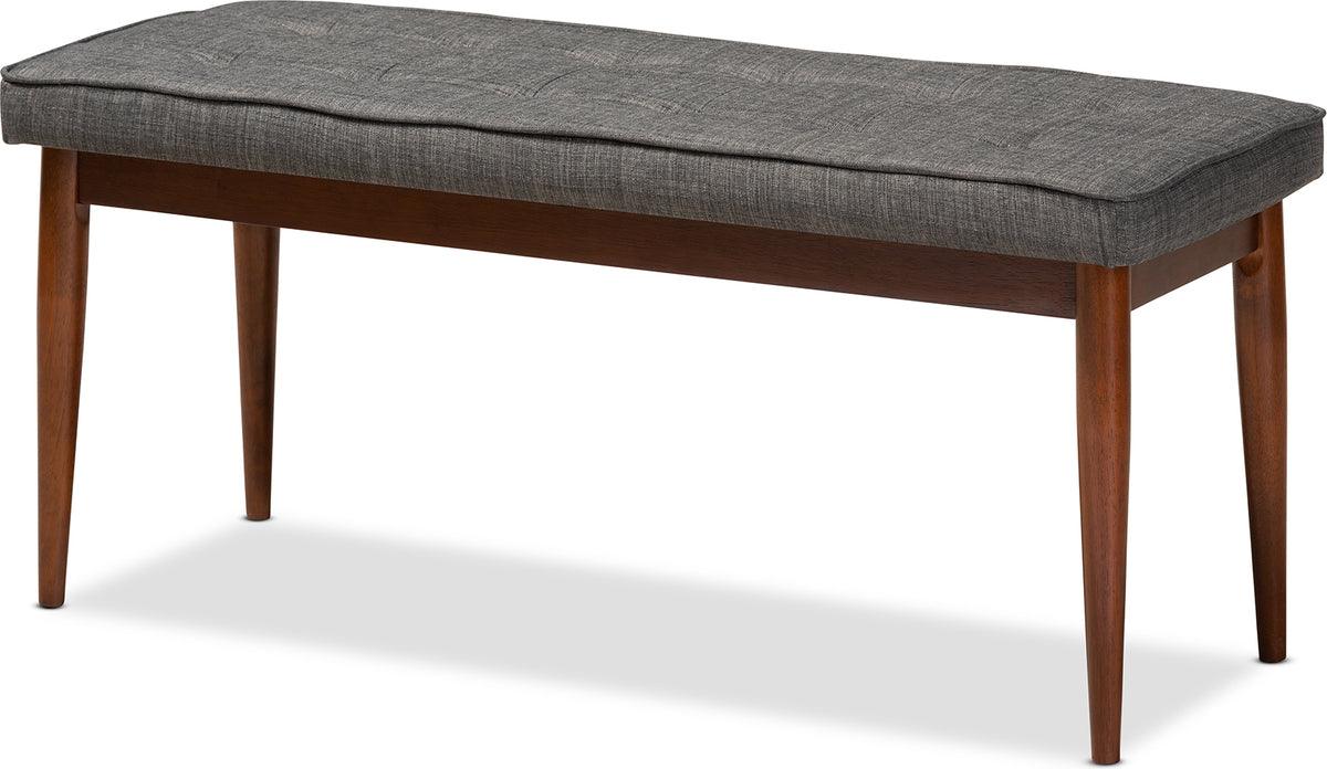 Wholesale Interiors Benches - Itami Mid-Century Modern Dark Gray Fabric Upholstered Medium Oak Finished Wood Dining