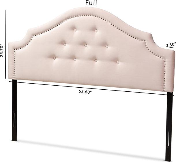 Wholesale Interiors Headboards - Cora Modern and Contemporary Light Pink Velvet Fabric Upholstered King Size Headboard