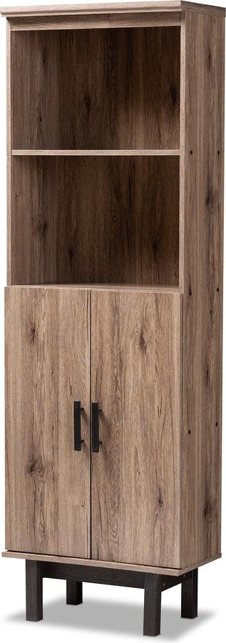 Wholesale Interiors Bookcases & Display Units - Arend Modern and Contemporary Two-Tone Oak and Ebony Wood 2-Door Bookcase