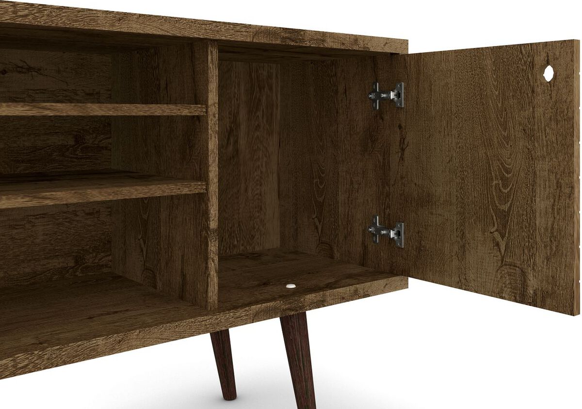 Manhattan Comfort TV & Media Units - Liberty 53.14" Mid-Century - Modern TV St& Rustic Brown