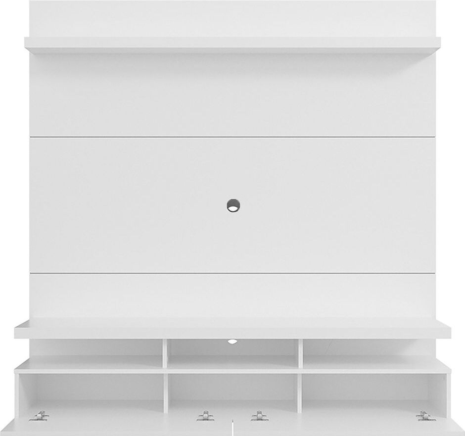 Manhattan Comfort TV & Media Units - City 62.99 Modern Floating Entertainment Center with Media Shelves in White Gloss