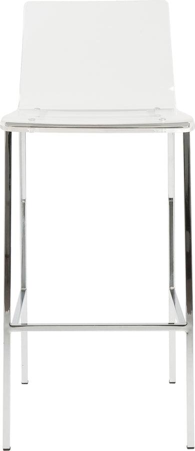 Euro Style Barstools - Chloe Counter Stool in Clear Acrylic with Brushed Aluminum Legs - Set of 2