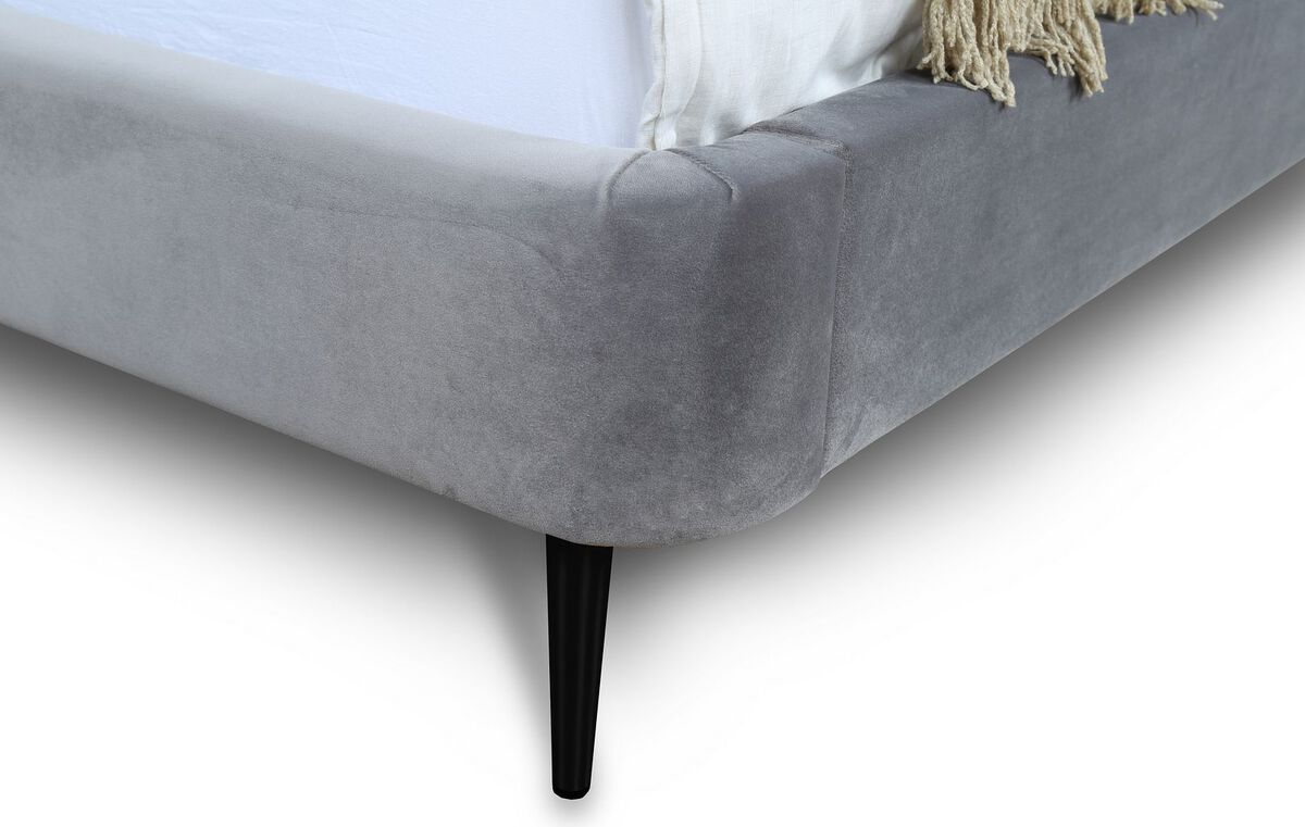 Manhattan Comfort Beds - Heather Full-Size Bed in Grey and Black Legs