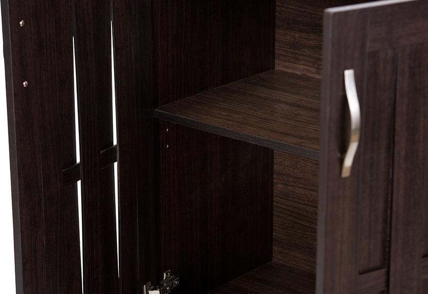 Excel Modern and Contemporary Dark Brown Sideboard Storage Cabinet