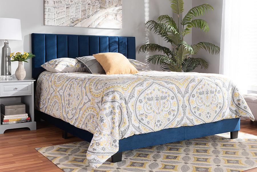 Wholesale Interiors Beds - Clare King Bed Navy Blue & Black