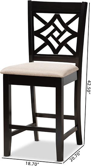 Wholesale Interiors Barstools - Nicolette Dark Brown Finished Wood 2-Piece Counter Stool Set