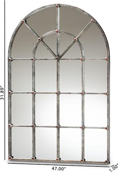 Wholesale Interiors Mirrors - Newman Vintage Farmhouse Antique Silver Finished Arched Window Accent Wall Mirror