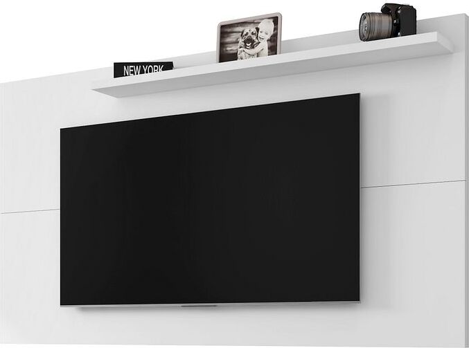 Manhattan Comfort TV & Media Units - Liberty Mid-Century Modern 62.99 TV Panel with Overhead Decor Shelf in White