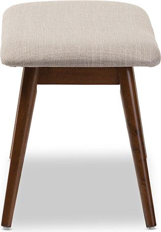 Wholesale Interiors Benches - Flora Light Grey Fabric & "Oak" Medium Brown Finishing Wood Dining Bench